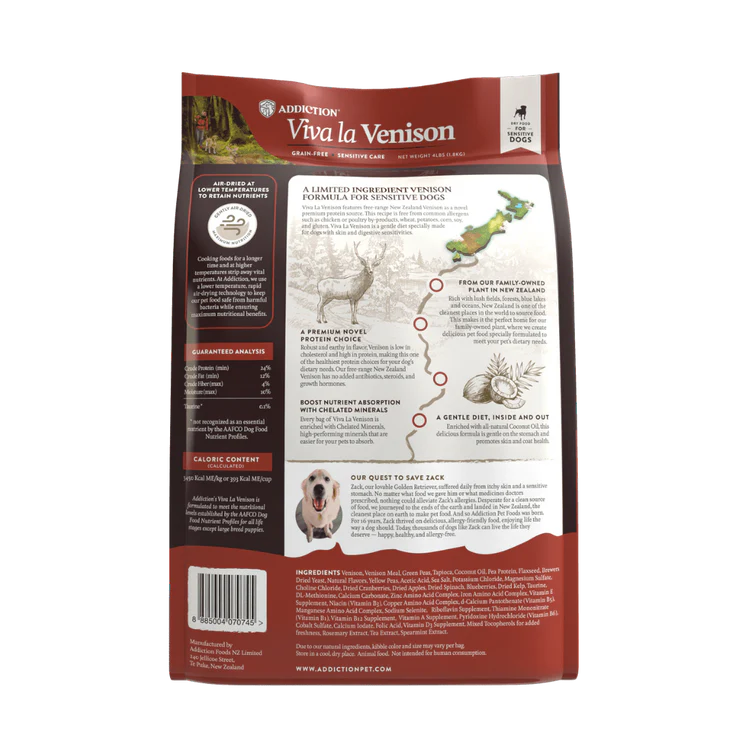 Addiction Venison Grain-Free Dry Dog Food